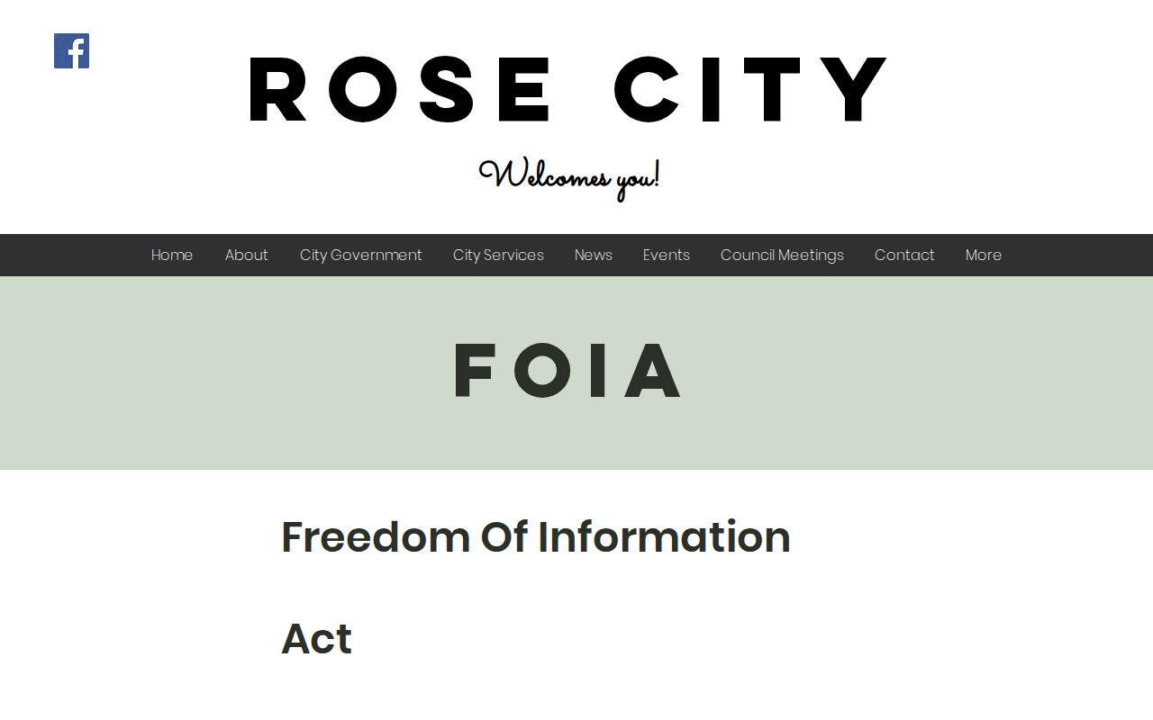 Rose City Michigan FOIA page for police arrest record requests